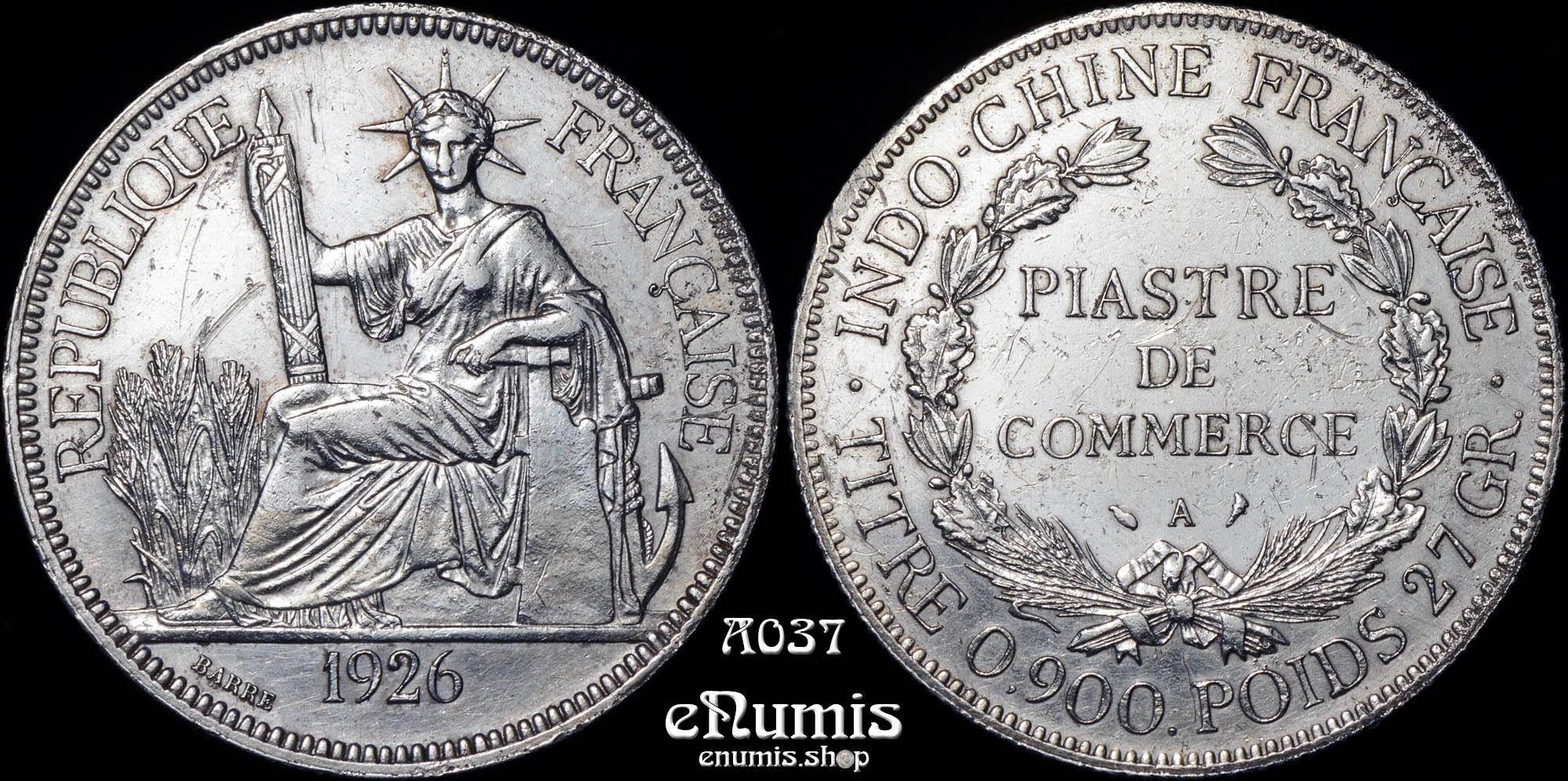 French Indo-China, Piastre 1926, silver, aXF