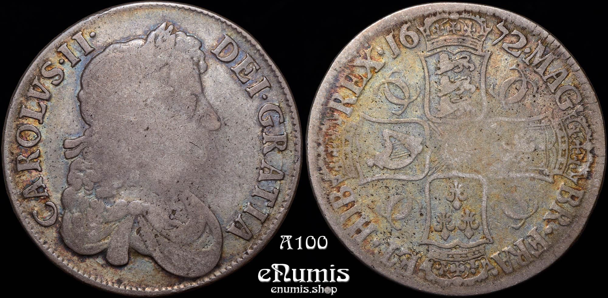 Great Britain, Charles II, Crown 1672, Vicesimo Qvarto, nicely toned Great Britain, Charles II, Crown 1672, Vicesimo Qvarto, nicely toned