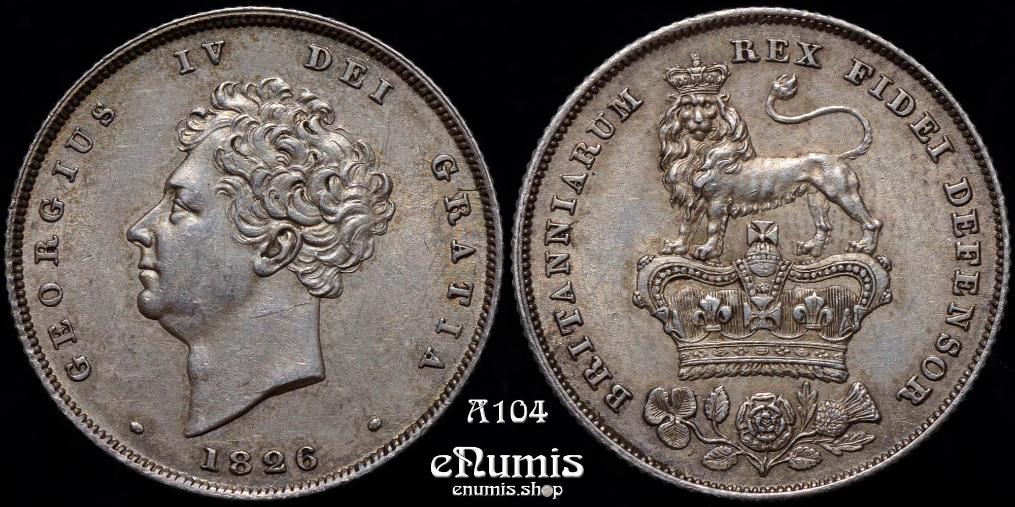 Great Britain, George IV, Shilling 1826, toned, UNC