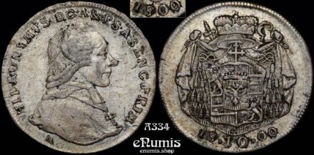 AUSTRIA, SALZBURG, Hieronymus, 10 Kreuzer 1800 from 1799, toned, XF