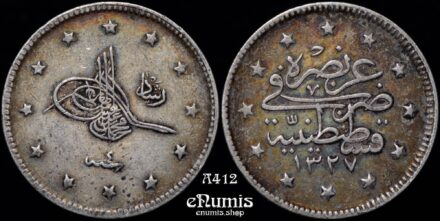 TURKEY, Muhammad V, 2 Kurush 1912, AH1327//4, nicely toned, XF
