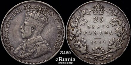 CANADA, George V, 25 Cents 1913, VF
