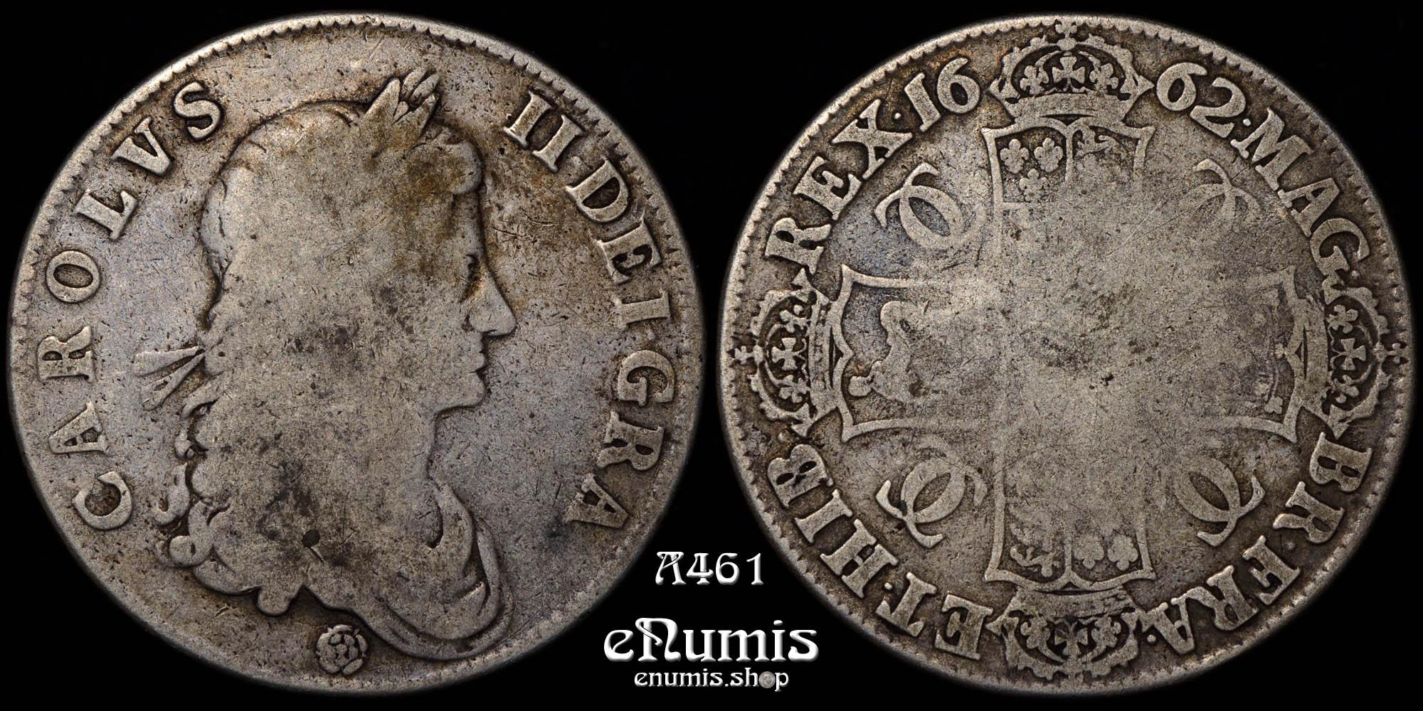 Great Britain, Charles II, Crown 1662, Rose, aVF