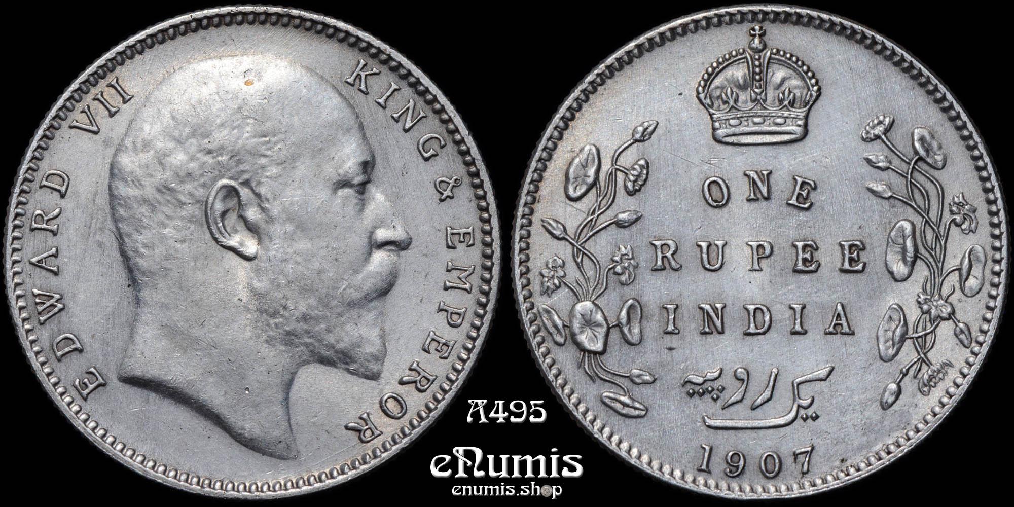 INDIA, Edward VII, Rupee 1907, Bombay, aUNC