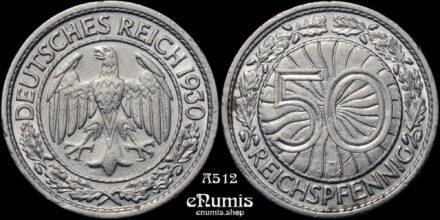 GERMANY WEIMAR REPUBLIC, 50 Pfennig 1930 J, rare, XF+