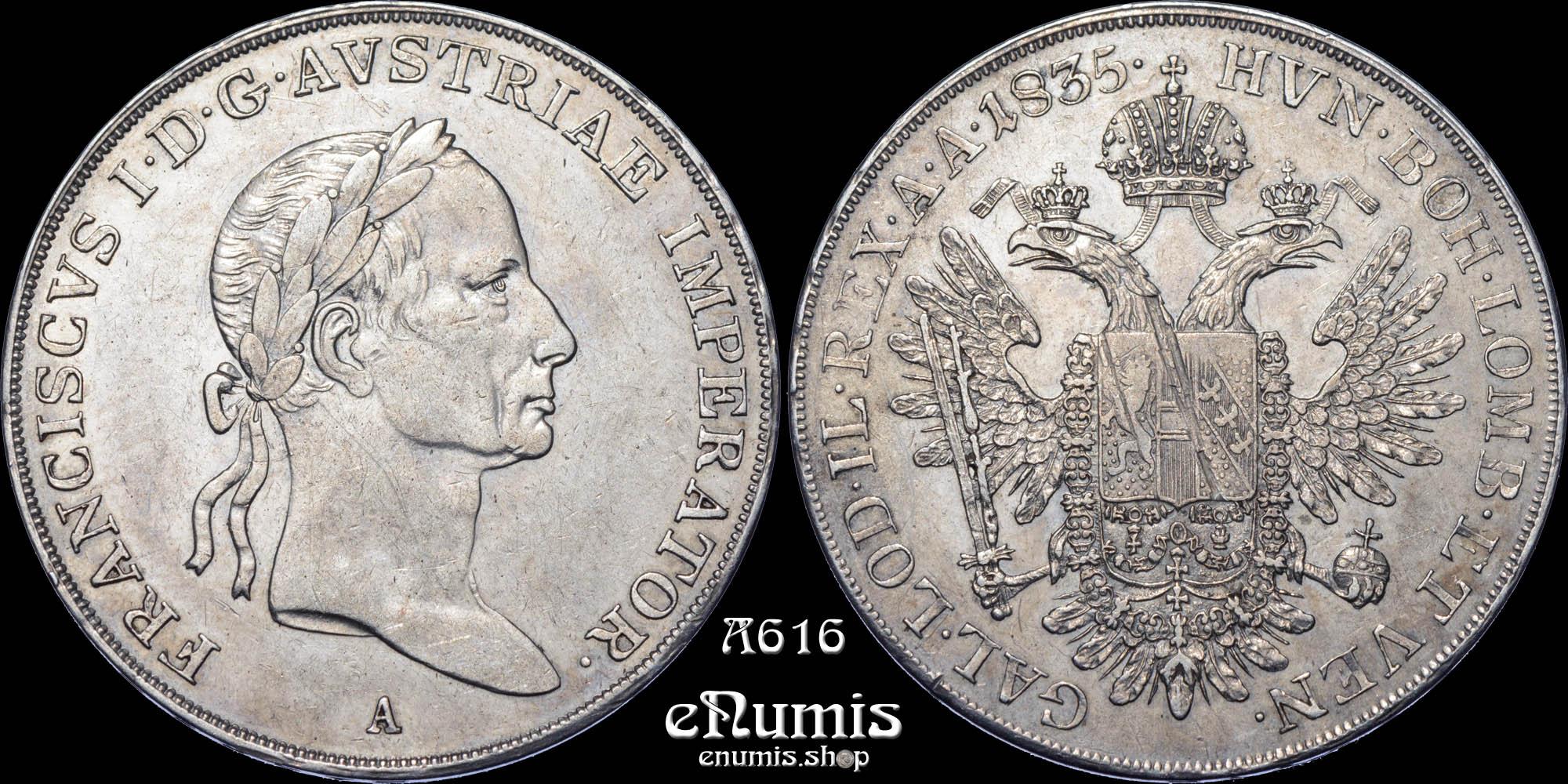 AUSTRIA, Franz I, 1/2 Taler 1835, Rare!, XF