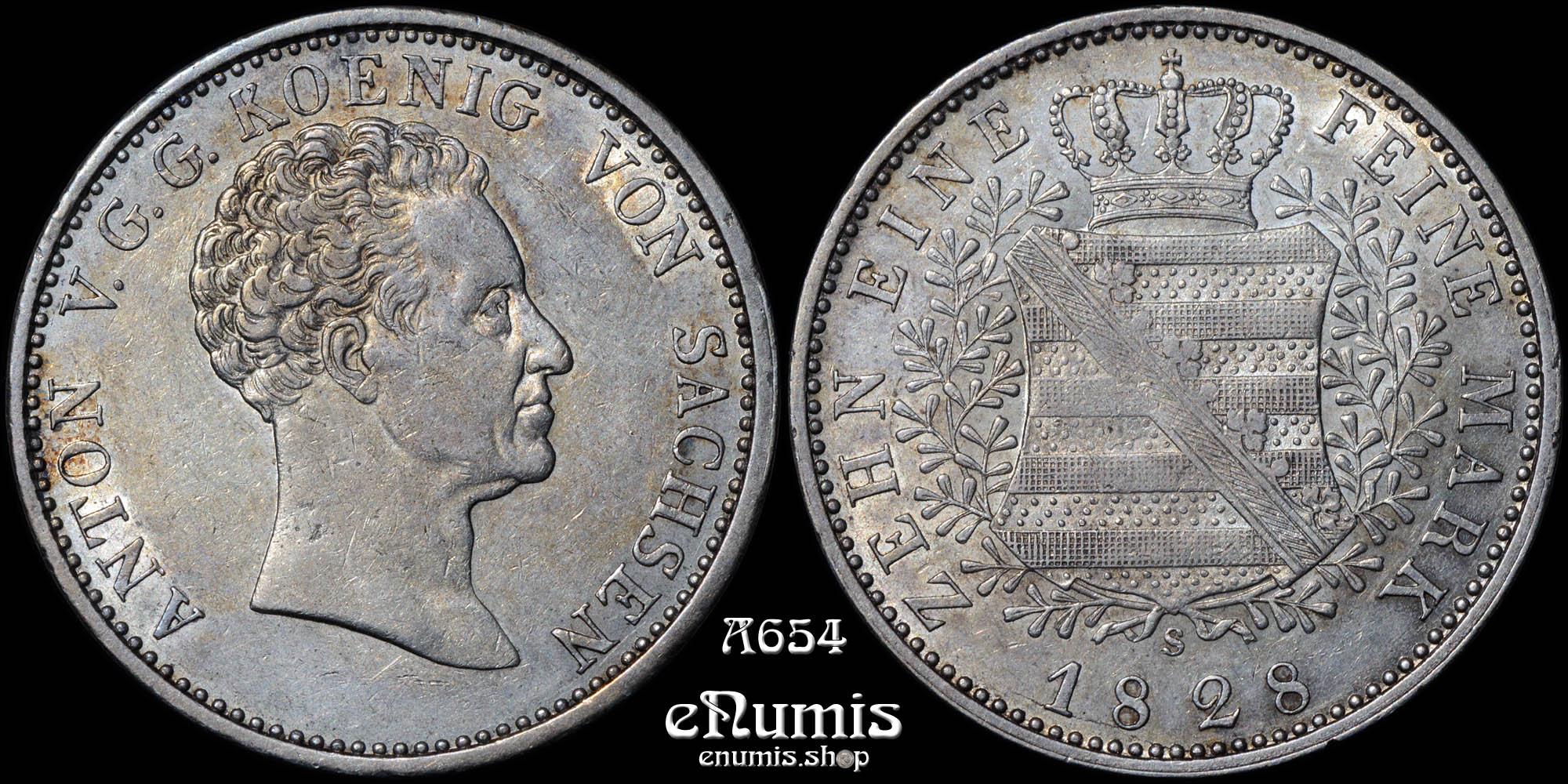 GERMANY SAXONY, Anton, Taler 1828, XF+ GERMANY SAXONY, Anton, Taler 1828, XF+