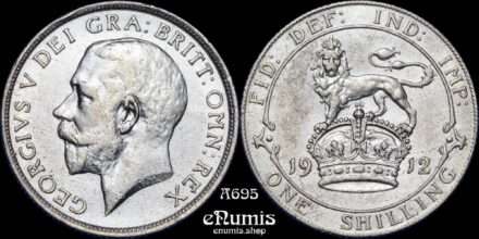 Great Britain, George V, Shilling 1912, better year, scarce type, aUNC