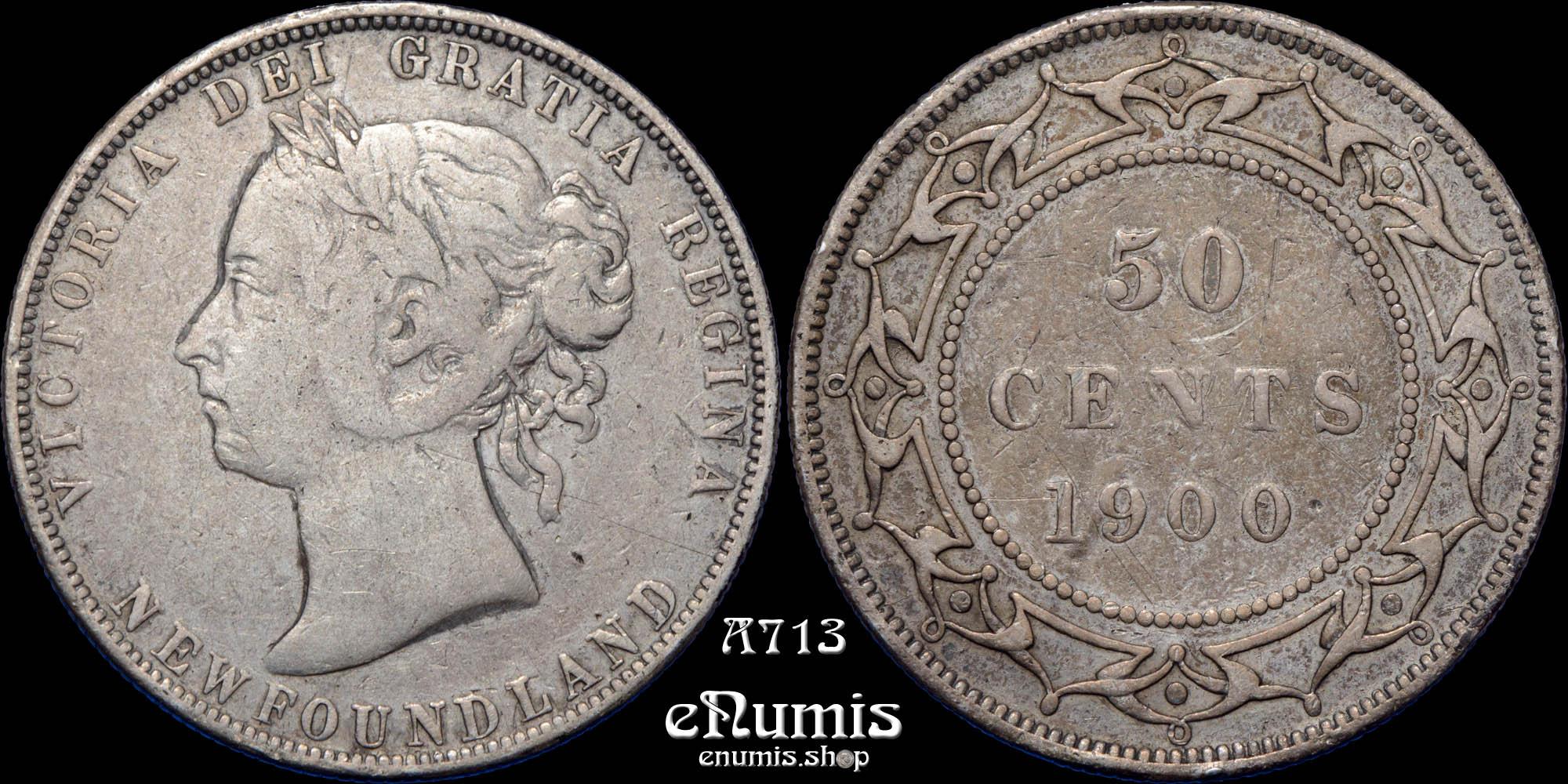 CANADA, Newfoundland, Victoria, 50 Cents 1900, VF