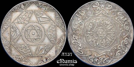 MOROCCO, Abd al-Aziz, 2 1/2 Dirhams 1900, AH1318, Paris, toned, UNC