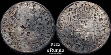 MEXICO, Charles III, 8 Reales 1784, Mo-FM, Chinese chopmarks, XF