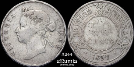 BRITISH HONDURAS, Victoria, 50 Cents 1897, Key date, VF