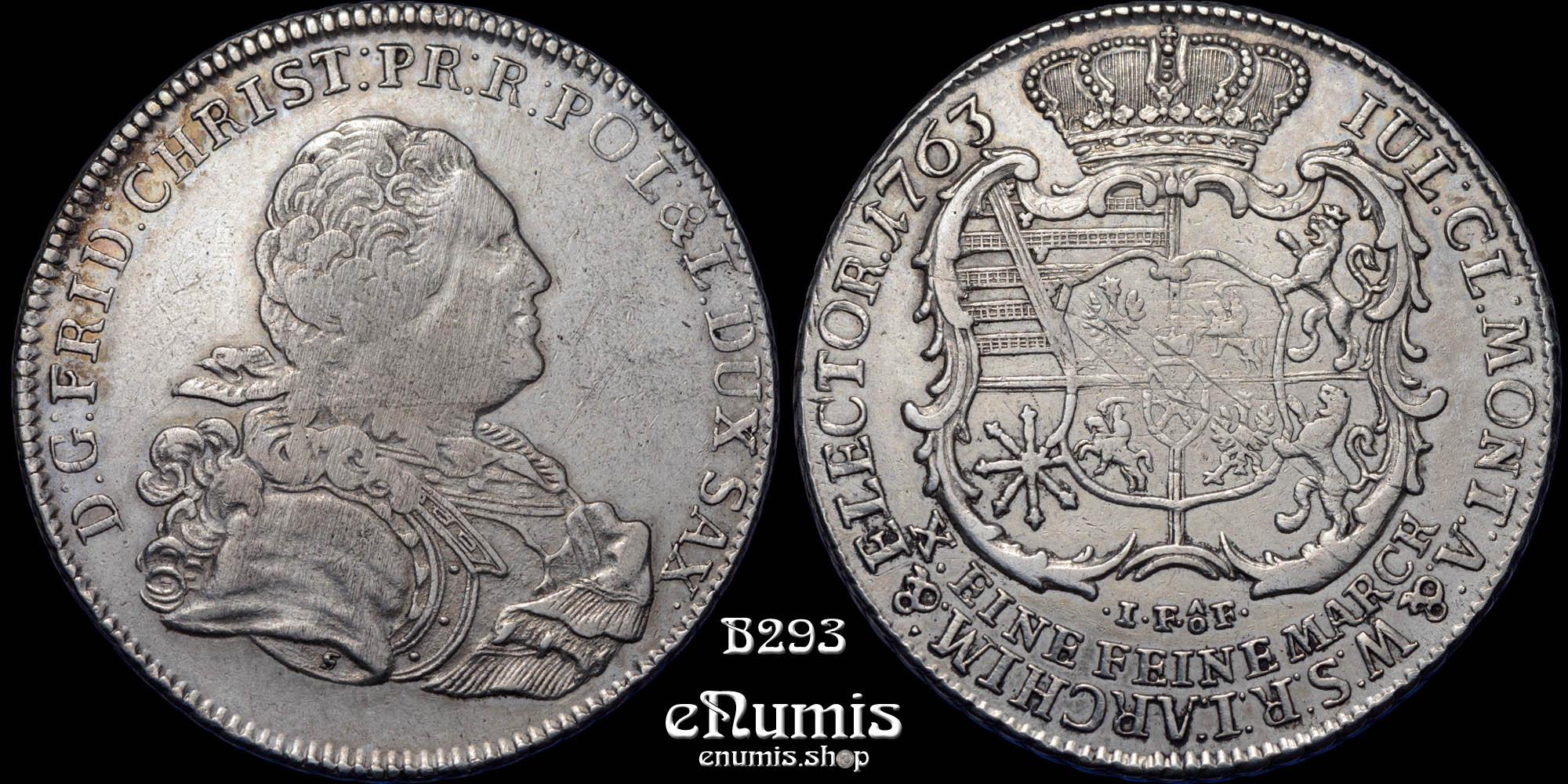 GERMANY SAXONY, Friedrich Christian, Taler 1763 IFoF, VF-XF