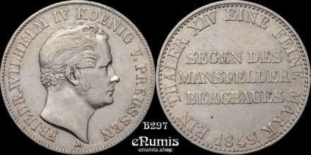 GERMANY PRUSSIA, Friedrich Wilhelm IV, Taler 1849, Mining, VF+