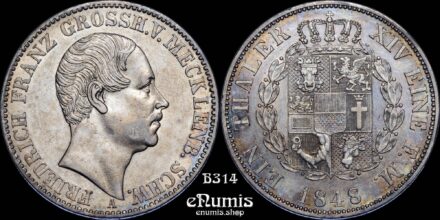 GERMANY Mecklenburg Schwerin, Friedrich Franz II, Taler 1848, XF-UNC
