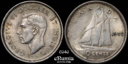 CANADA, George VI, 10 Cents 1944, UNC/aUNC