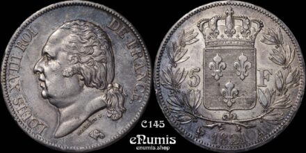 FRANCE, Louis XVIII, 5 Francs 1821 A, Paris, aUNC
