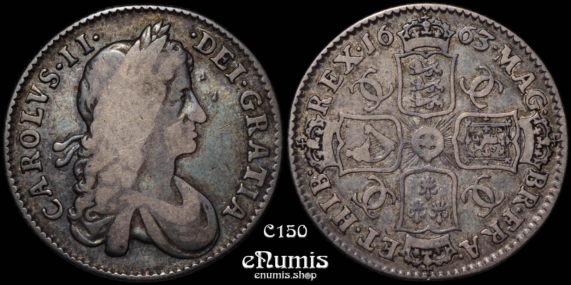 Great Britain, Charles II, Shilling 1663, toned, VF Great Britain, Charles II, Shilling 1663, toned, VF