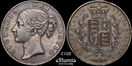 Great Britain, Victoria, Crown 1845, VIII, Star, VF+/aXF