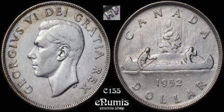 CANADA, George VI, Dollar 1952, VF+