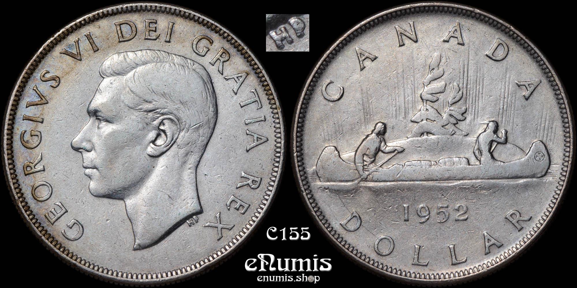 CANADA, George VI, Dollar 1952, VF+ CANADA, George VI, Dollar 1952, VF+