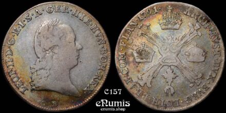 Austrian Netherlands, Leopold II, 1/4 Taler 1791 B, Kremnitz, nicely toned, VF
