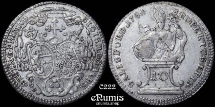 AUSTRIA, SALZBURG, Sigismund III, 10 Kreuzer 1761, XF