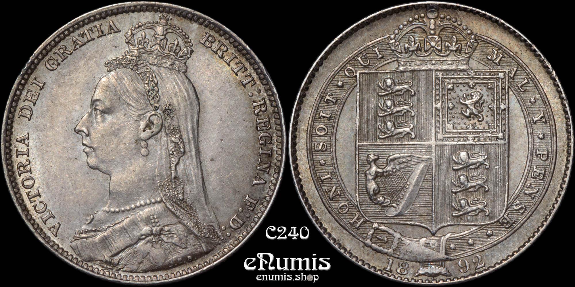 C240.jpg Great Britain, Victoria, Shilling 1892, nicely toned, aUNC/UNC