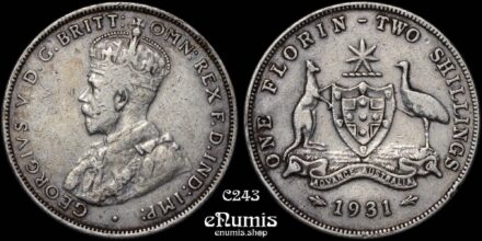 AUSTRALIA, George V, Florin 1931, VF+