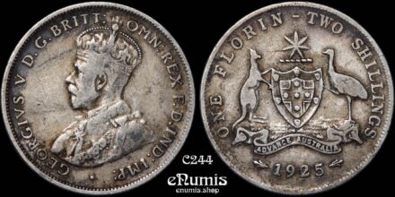 AUSTRALIA, George V, Florin 1925, VF