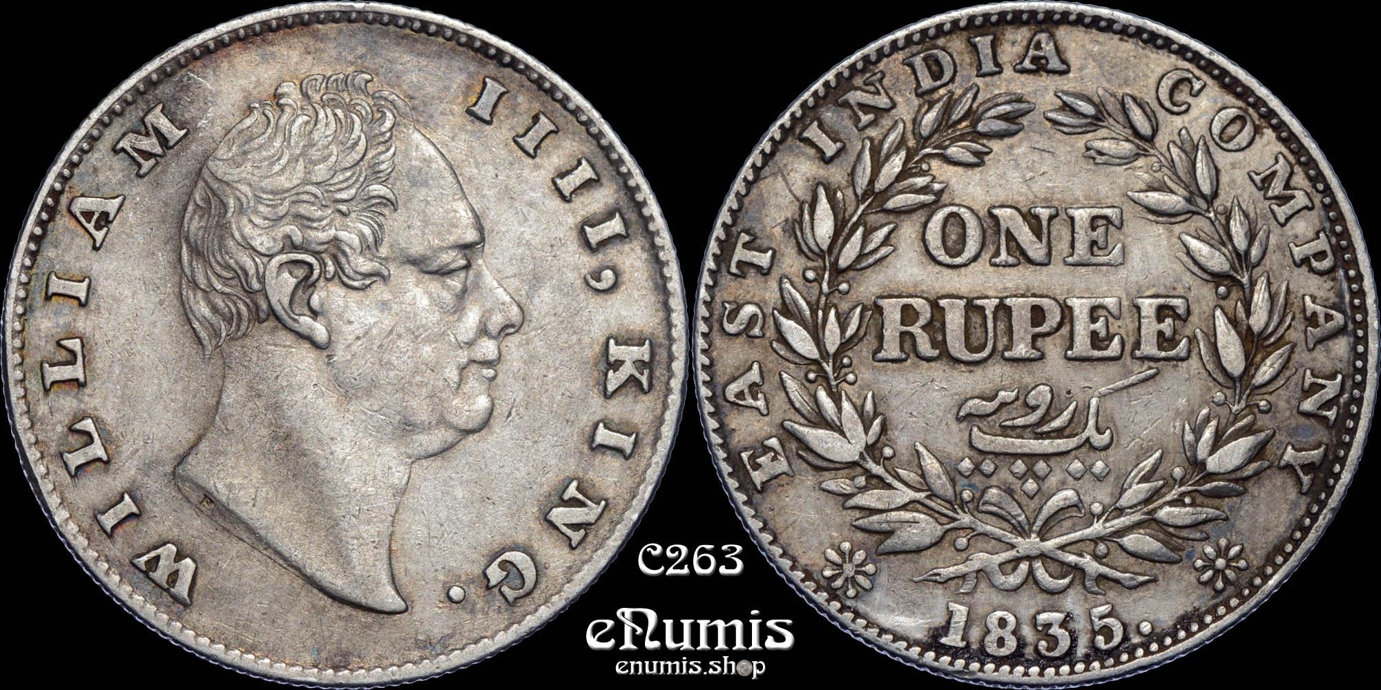 INDIA, William IV, Rupee 1835, Calcutta, aXF INDIA, William IV, Rupee 1835, Calcutta, aXF