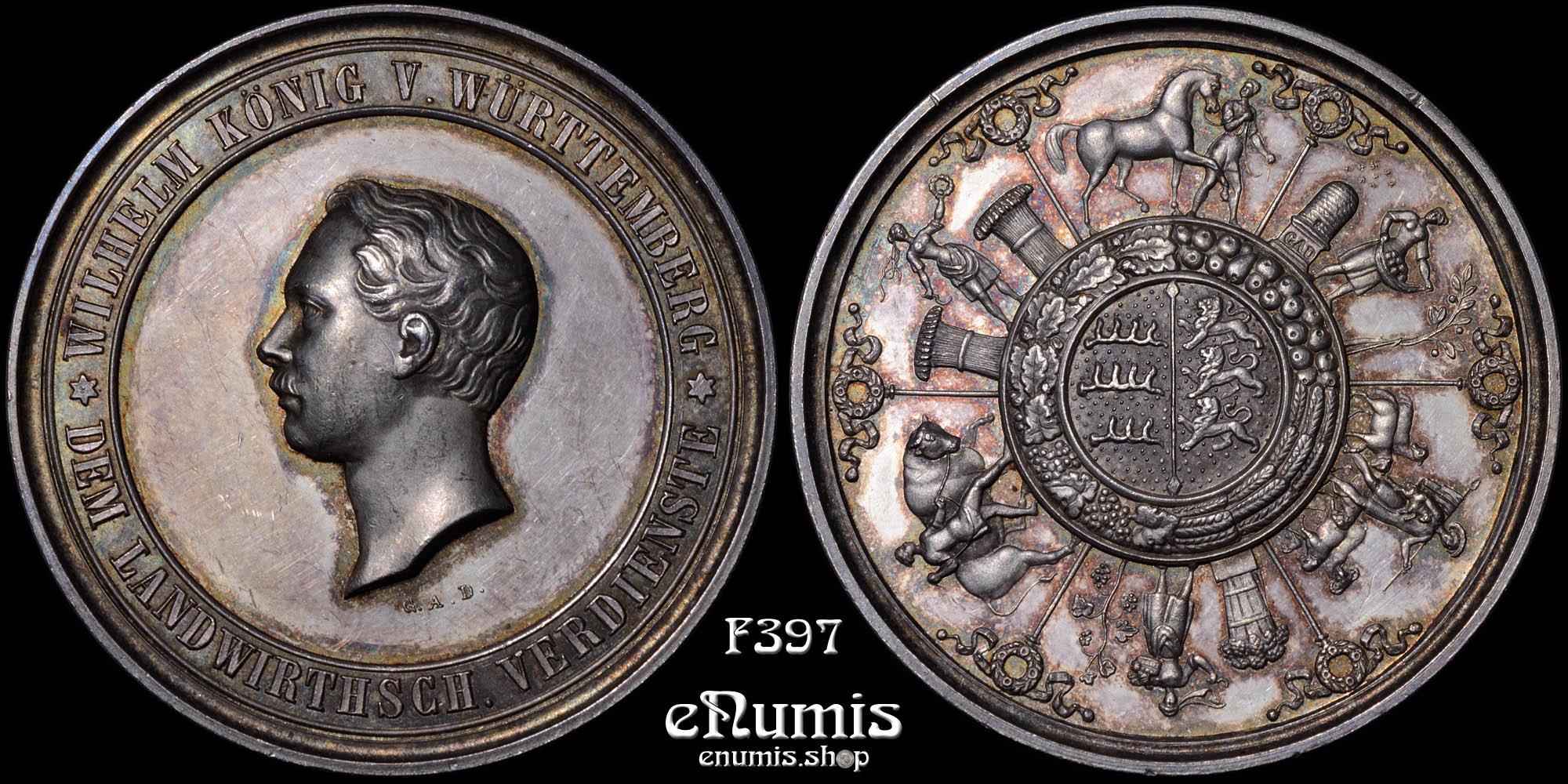 Germany Wurttemberg, Wilhelm I, Silver Medal for agricultural merit, circa 1860