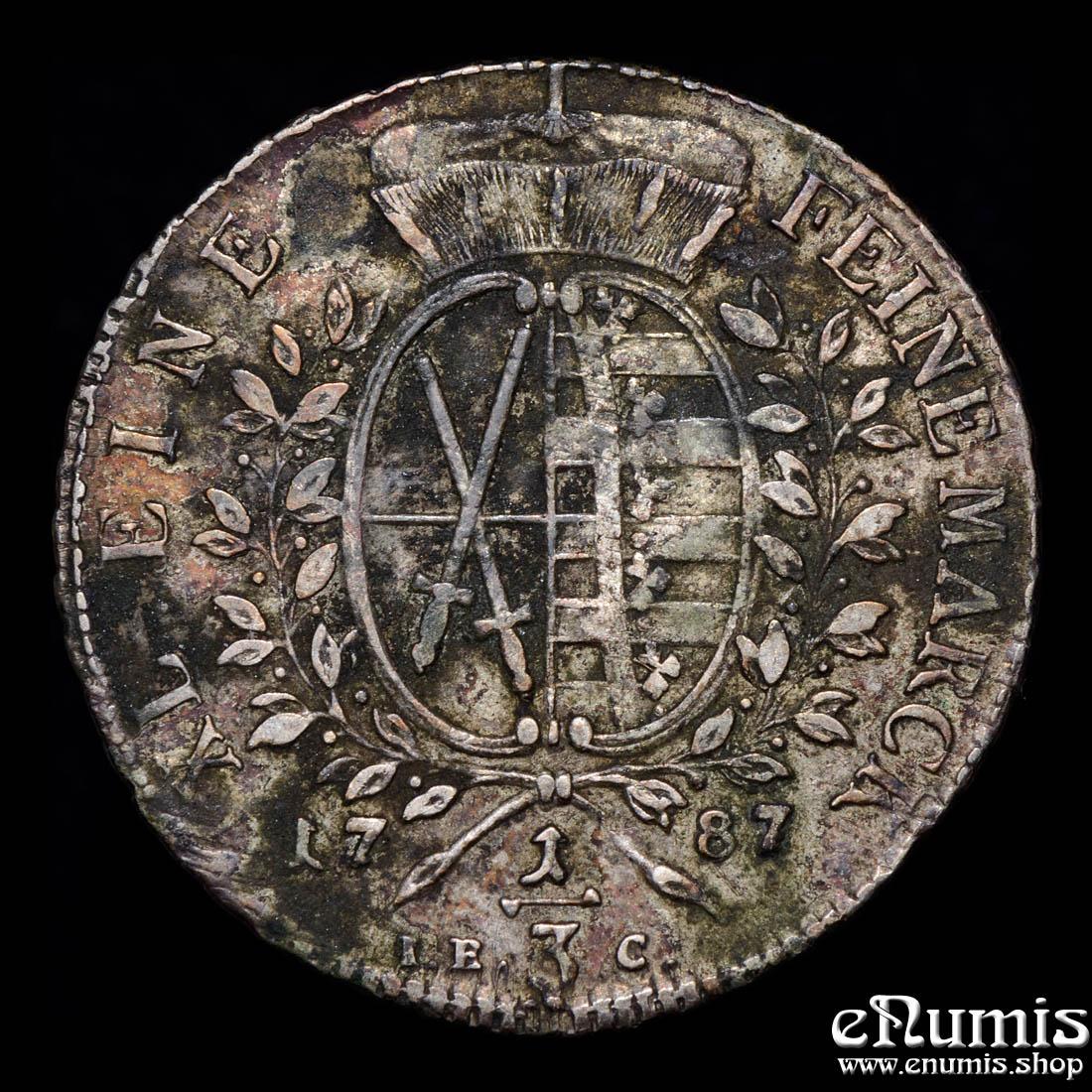 Germany, Saxony, Friedrich August III, 1/3 Taler 1787, aXF