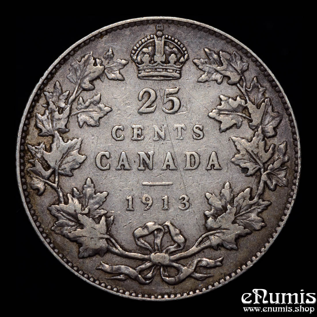 CANADA, George V, 25 Cents 1913, VF