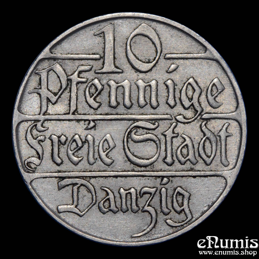 DANZIG, 10 Pfennig 1923, XF+