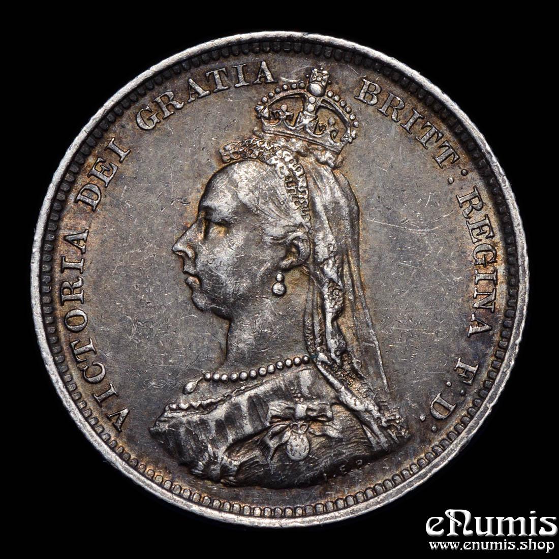 Great Britain, Victoria, Shilling 1888/7, nicely toned, XF+/XF-UNC