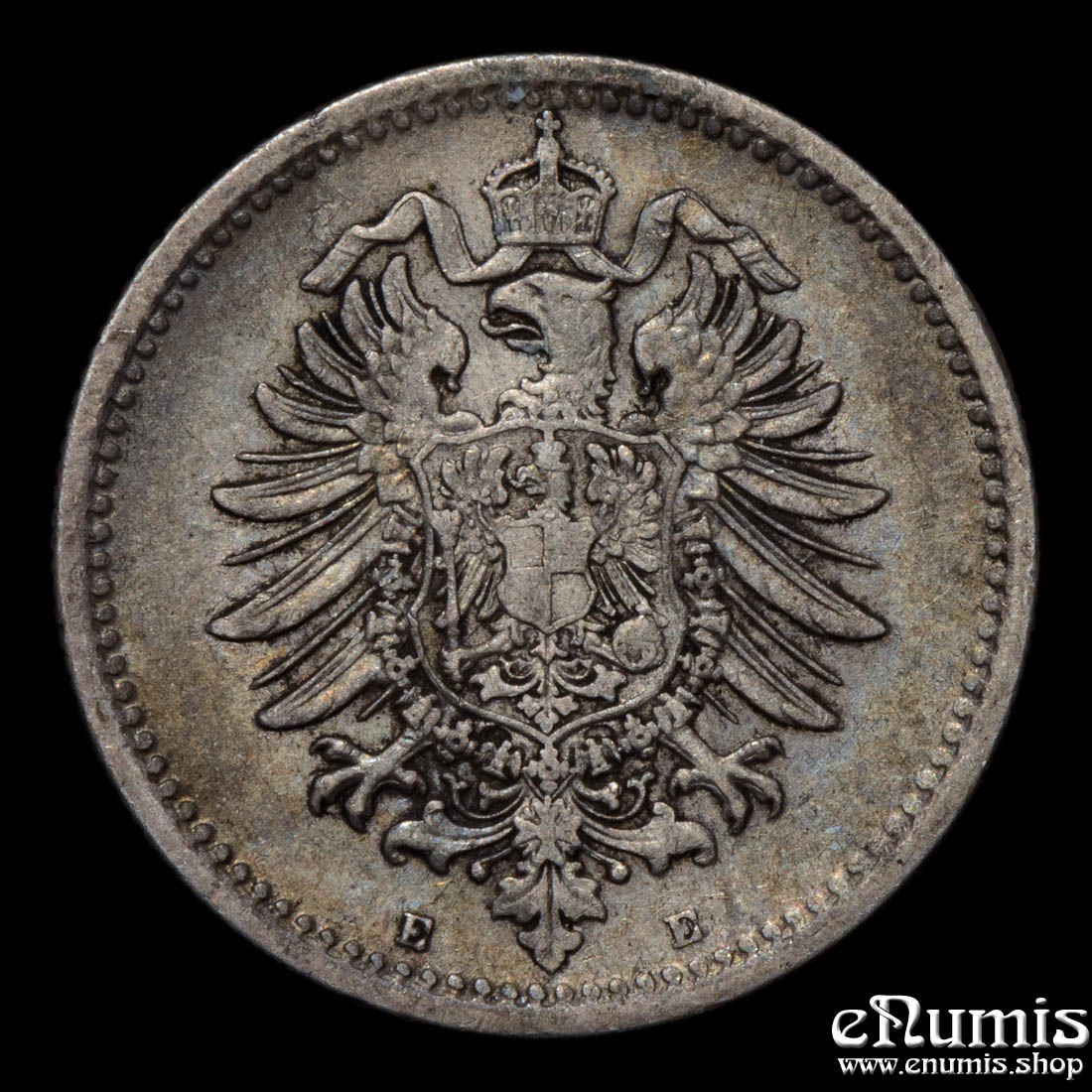 German Empire, 50 Pfennig 1876 E, Dresden, VF-XF