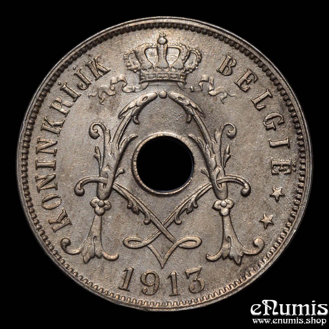 BELGIUM, Albert I, 25 Centimes 1913, UNC