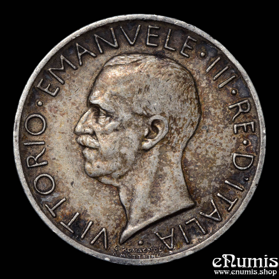 ITALY, Vittorio Emanuele III, 5 Lire 1927 R, toned, aXF