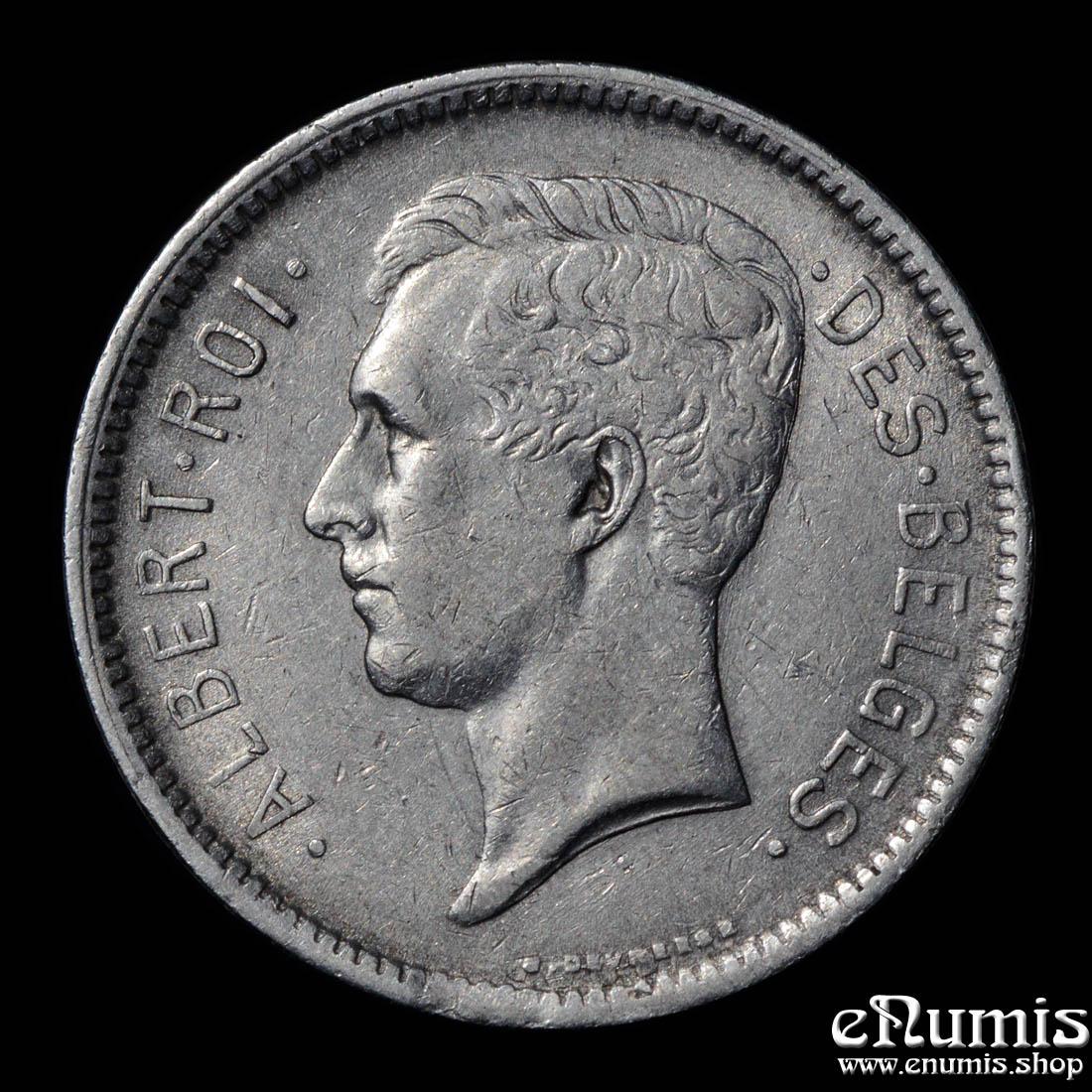 BELGIUM, Albert I, 5 Francs 1934, Des Belges, Rare, XF