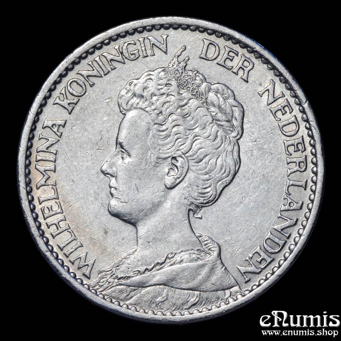 NETHERLANDS, Wilhelmina, 1 Gulden 1916, XF+