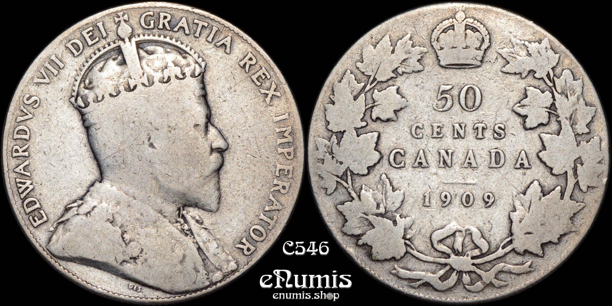 CANADA, Edward VII, 50 Cents 1909, Fine