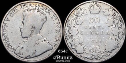 CANADA, George V, 50 Cents 1916, Fine