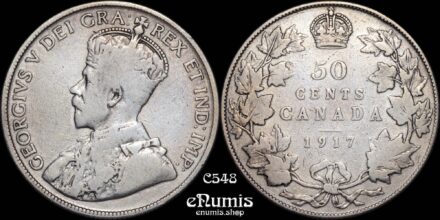 CANADA, George V, 50 Cents 1917, Fine+