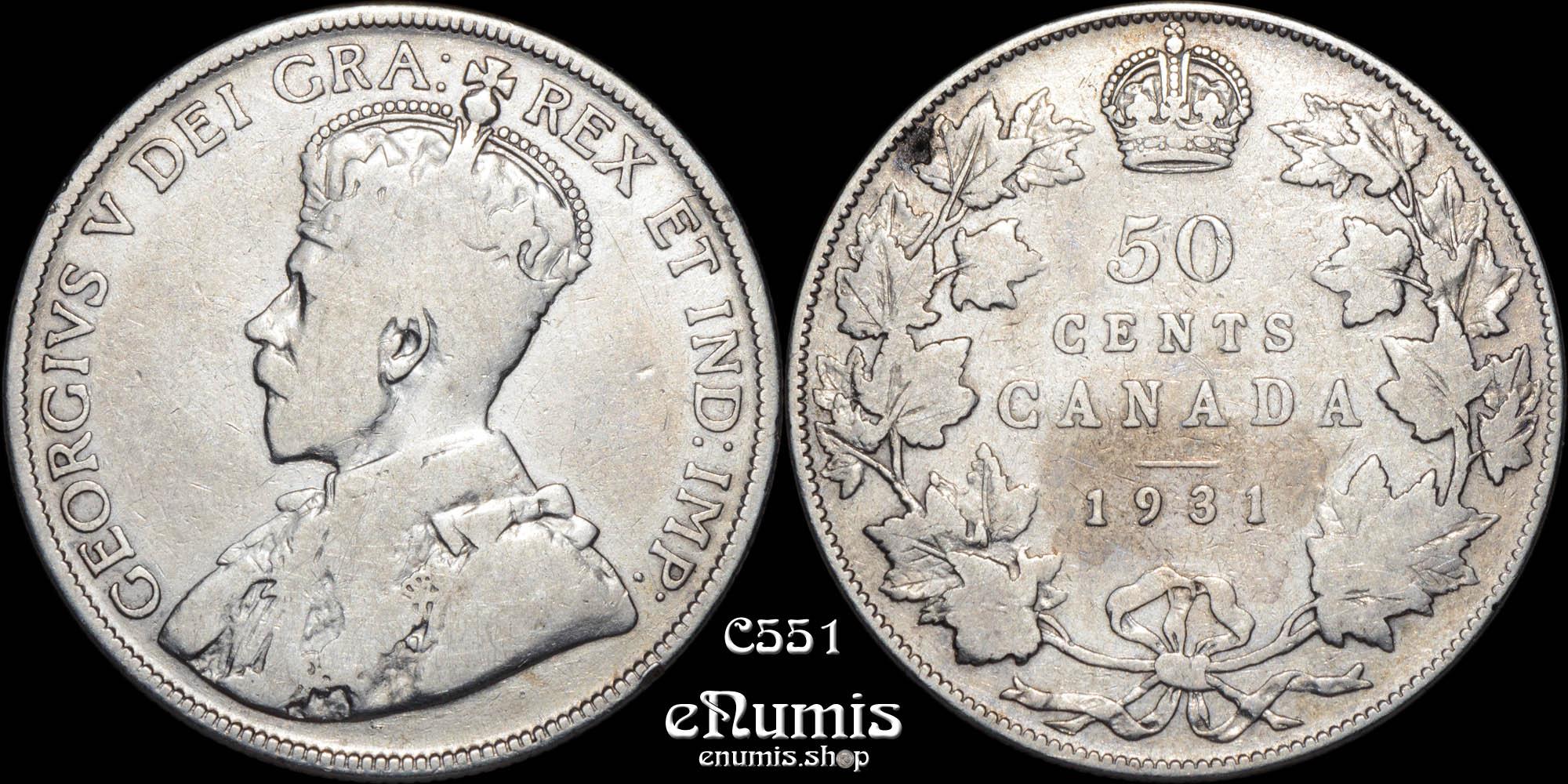 CANADA, George V, 50 Cents 1931, Fine+/aVF