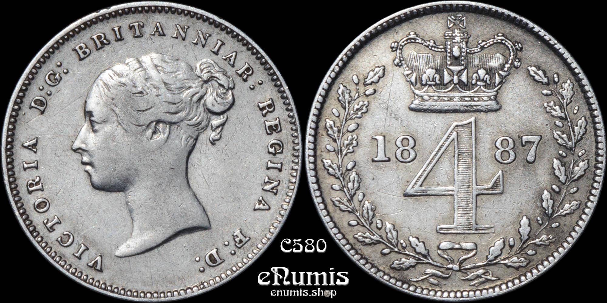 Great Britain, Victoria, 4 Pence 1887, Maundy, VF/XF