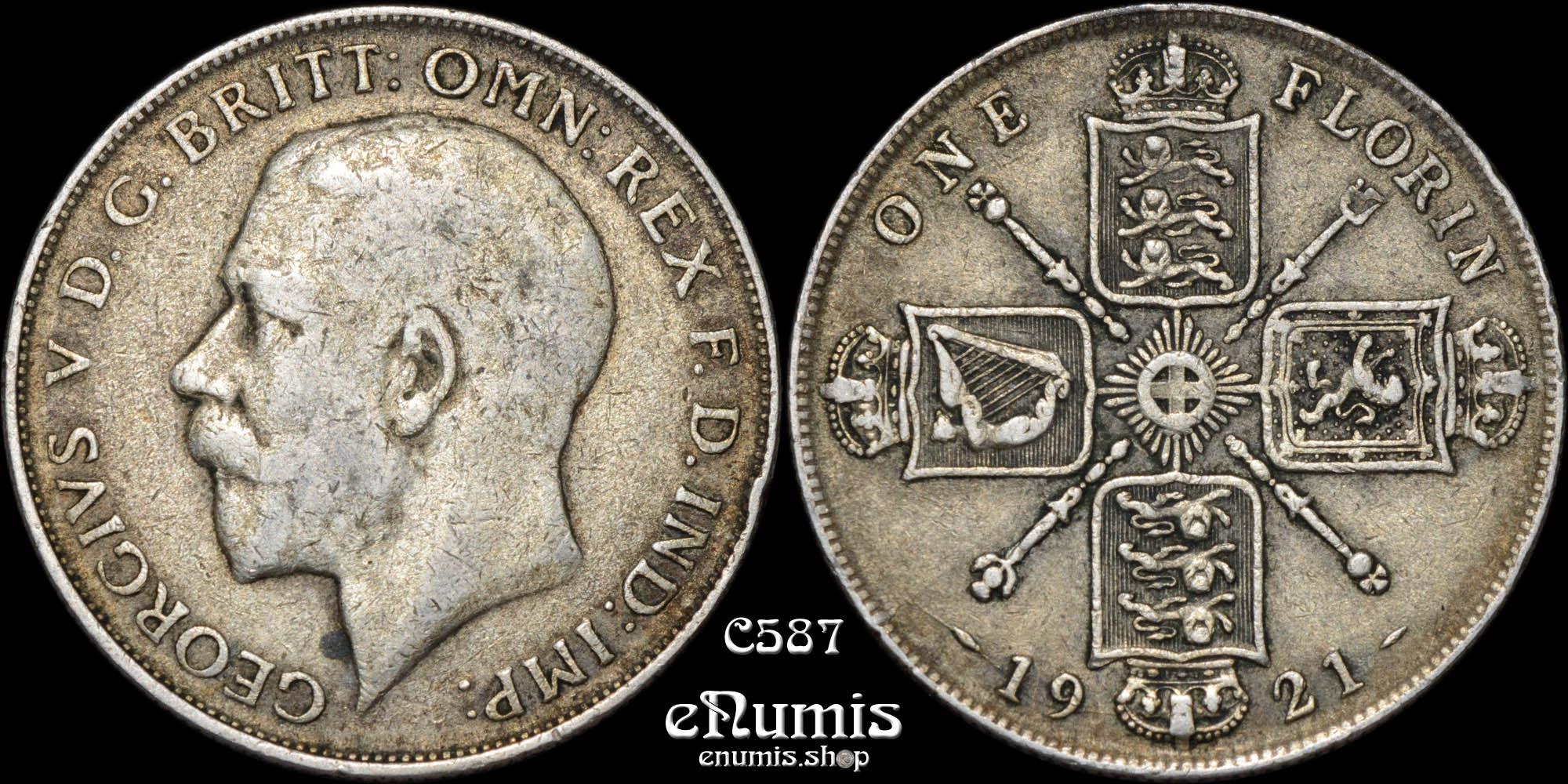 Great Britain, George V, Florin 1921, VF