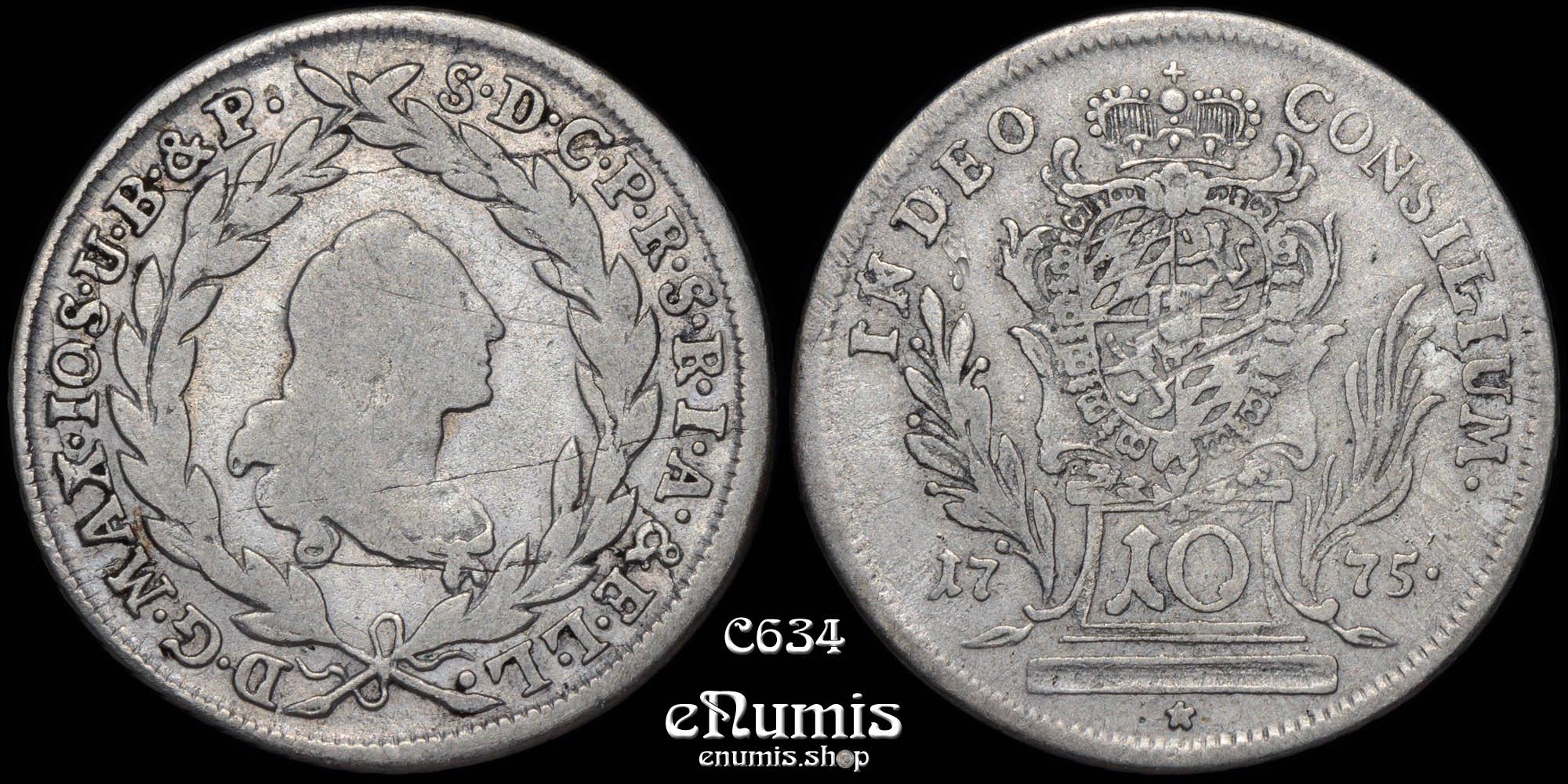 GERMANY BAVARIA, Maximilian III Joseph, 10 Kreuzer 1775, VF