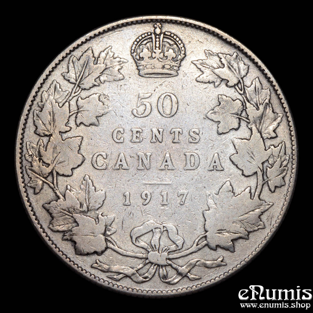 CANADA, George V, 50 Cents 1917, Fine+
