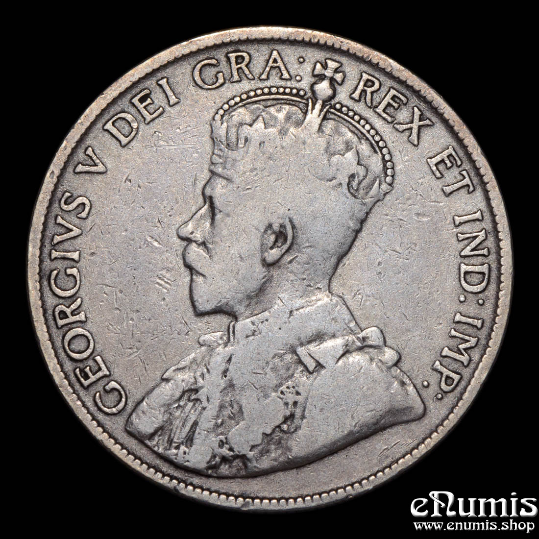CANADA, George V, 50 Cents 1918, aVF
